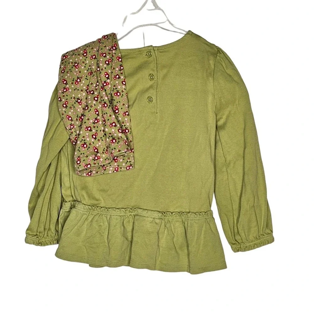 Gymboree Fall Green Outfit Set Tunic Top Leggings Green Floral 5T‎
